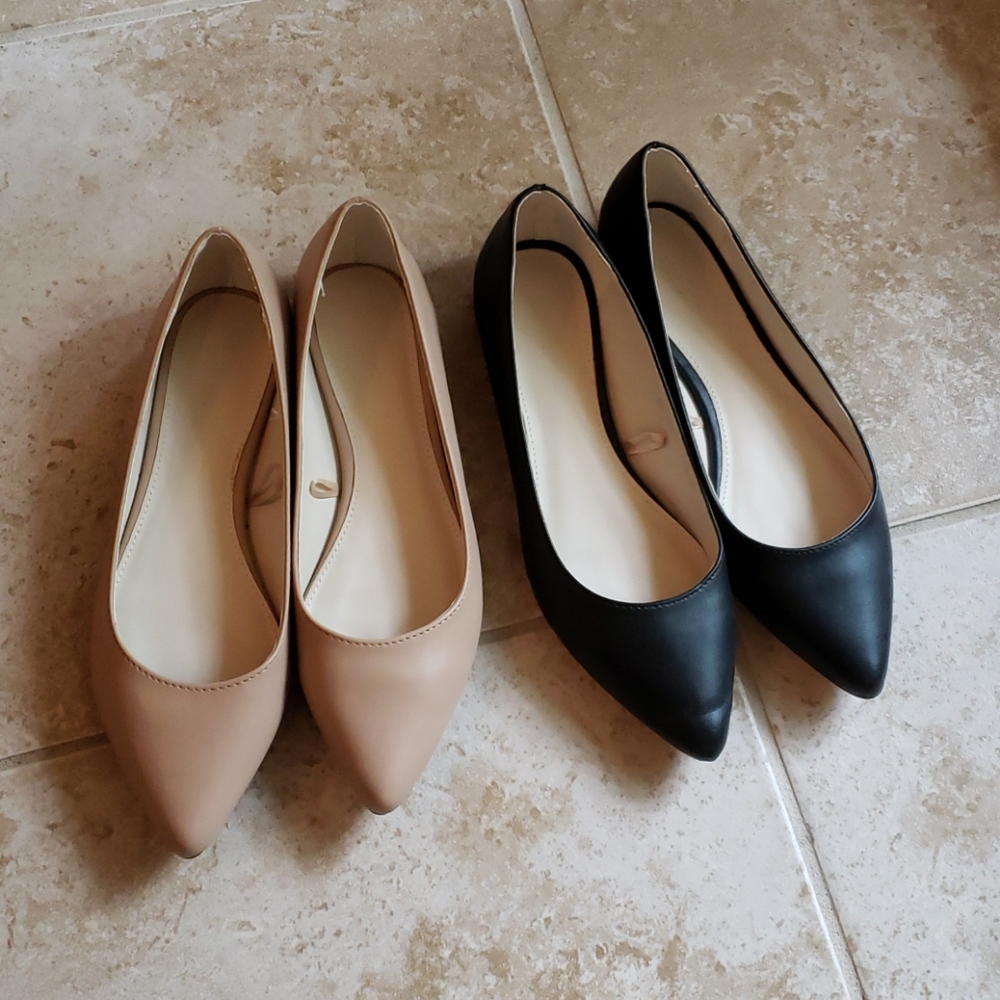 Forever 21 pointed toe flats ( Set of 2 )
